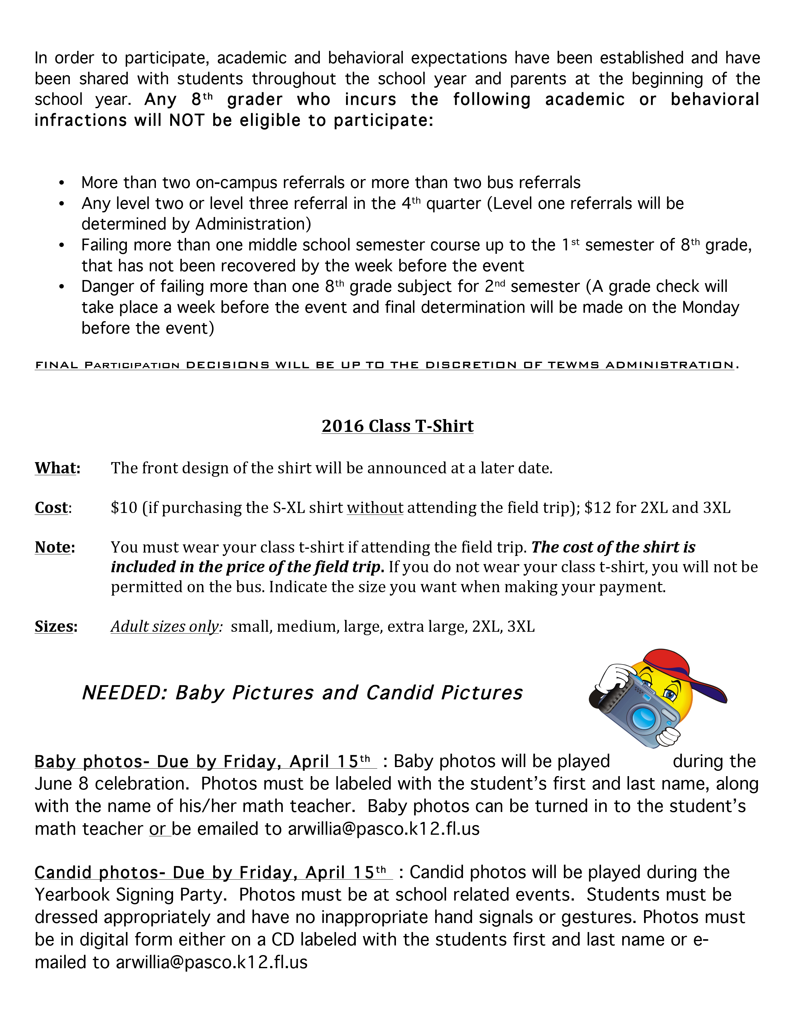 H8 School Packet Example Microsoft Word – 8th Grade Packet 2016.docx | Thomas E. Weightman ...